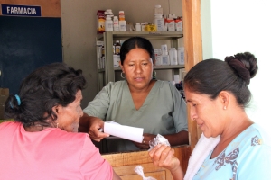 A nurse dispensing medicines